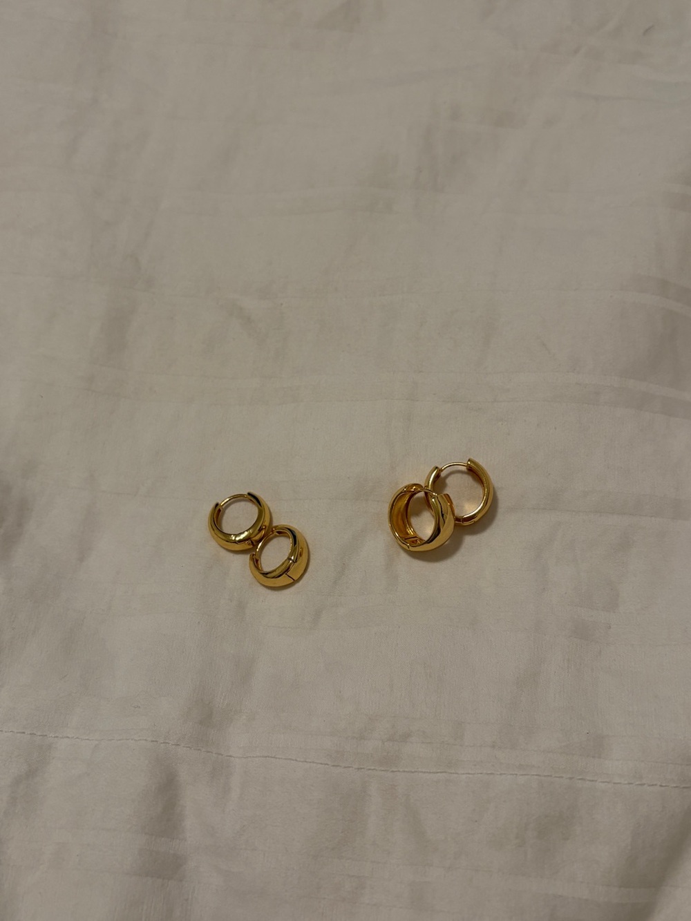 Luxe Gold Hoop Huggie Earrings - Classic Women Jewelry 2 pairs